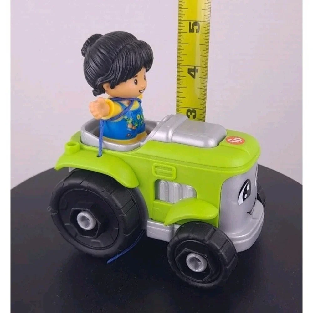 Fisher‎ Price Little People Green Tractor & Farmer Girl Figure Toy Vehicle NEW